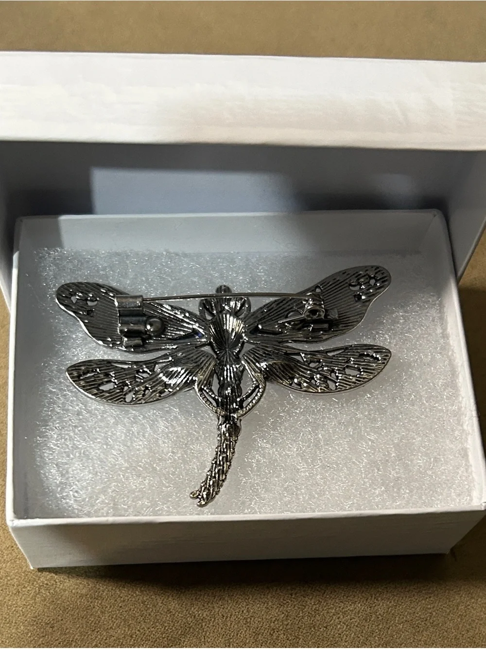 Dragonfly Crystal Brooch - Blue Crystal Accent